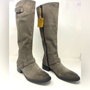 BORN- distressed gray suede boots. NEW with tags. No box. Never worn. Size 9M.